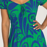 Drawstring dream maxi jersey dress - Blue-Green
