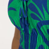 Drawstring dream maxi jersey dress - Blue-Green