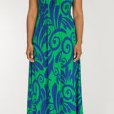 Drawstring dream maxi jersey dress - Blue-Green