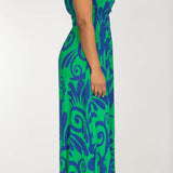 Drawstring dream maxi jersey dress - Blue-Green