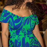 Drawstring dream maxi jersey dress - Blue-Green