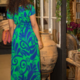 Drawstring dream maxi jersey dress - Blue-Green
