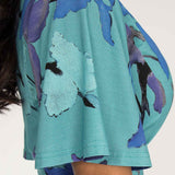 Essential bell sleeve long jersey dress - Dusty Blue