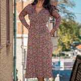 Essential midi jersey dress - Navy flowers