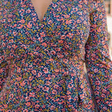 Essential midi jersey dress - Navy flowers