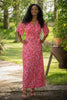 Essential bell sleeve long jersey dress - Pink