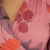 Essential bell sleeve short jersey dress - Dusty Pink