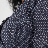 Flounce dobby midi dress - Blue star