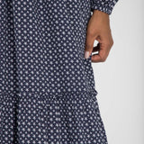 Flounce dobby midi dress - Blue star