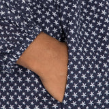 Flounce dobby midi dress - Blue star