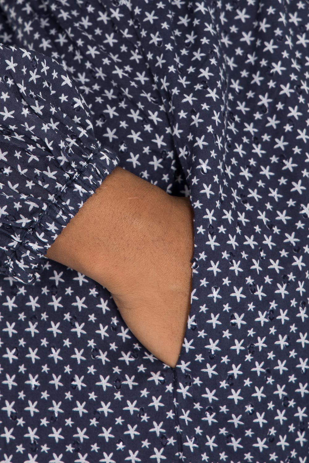 Flounce dobby midi dress - Blue star