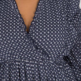 Flounce dobby midi dress - Blue star
