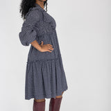 Flounce dobby short dress - Blue star