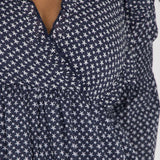 Flounce dobby short dress - Blue star
