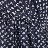 Flounce dobby short dress - Blue star
