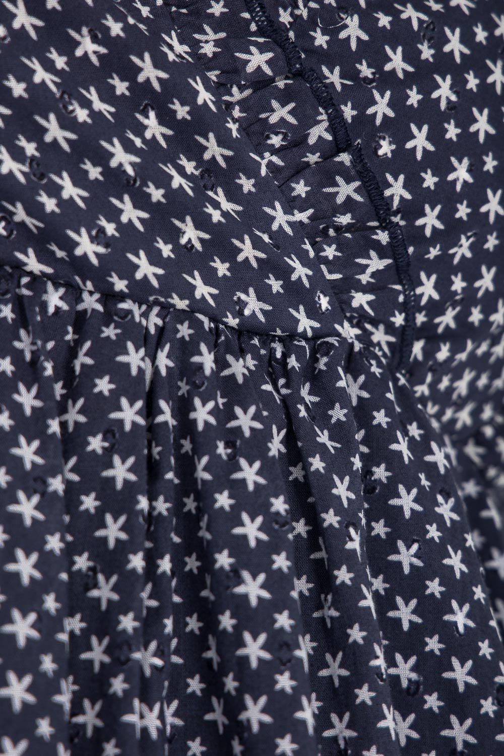 Flounce dobby short dress - Blue star