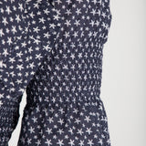 Flounce dobby short dress - Blue star
