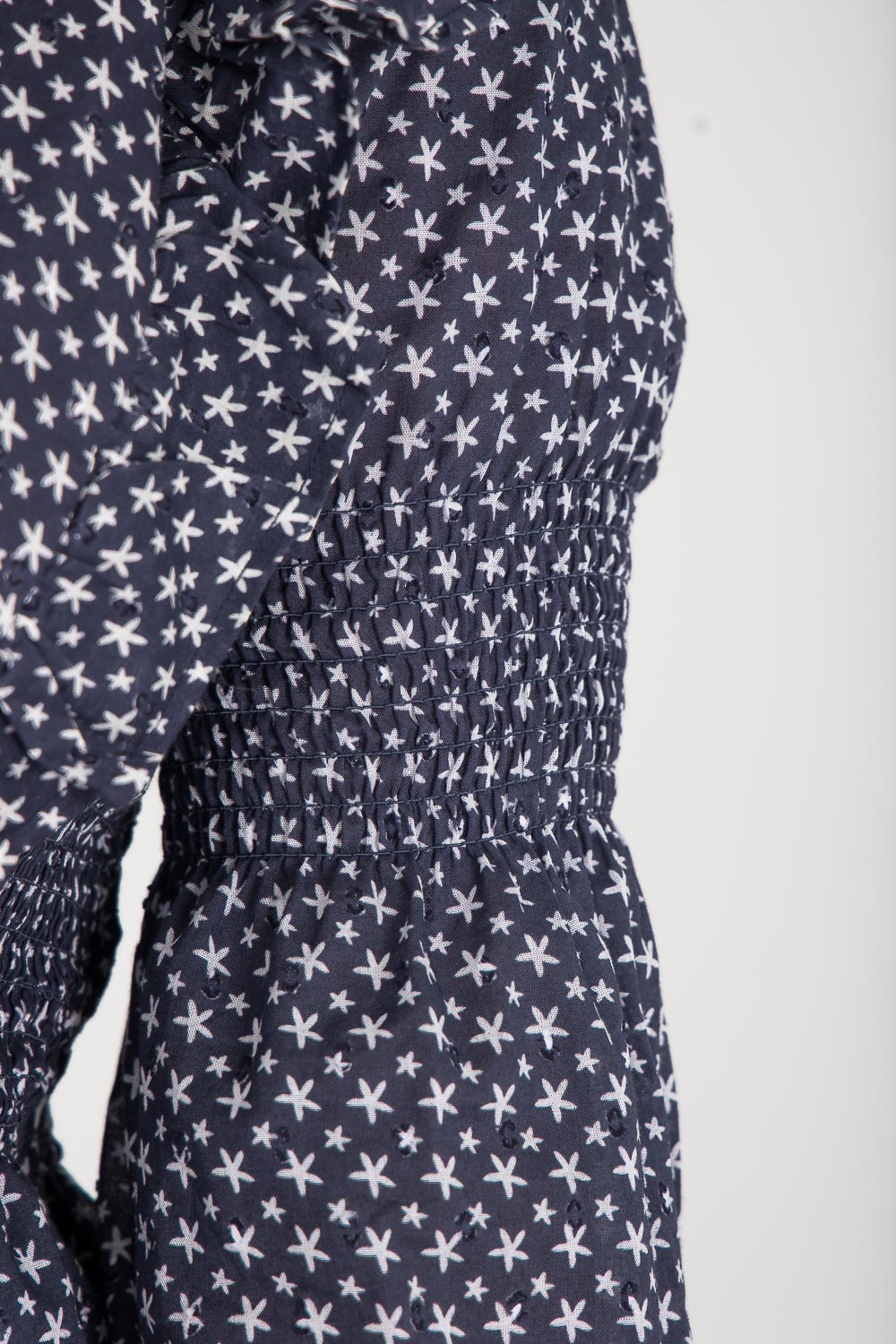 Flounce dobby short dress - Blue star