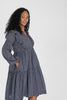 Flounce dobby short dress - Blue star