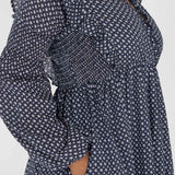 Flounce dobby short dress - Blue star