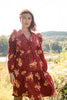 Flounce dobby short dress - Red Flower