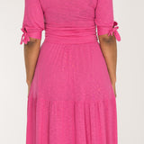 Flowy short jersey dress - Cerise
