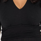 Flowy maxi jersey dress - Black