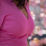 Flowy maxi jersey dress - Cerise