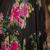 Flowy maxi jersey dress - Black