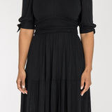 Flowy short jersey dress - Black