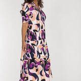 Forever mine collar midi jersey dress - Lilac