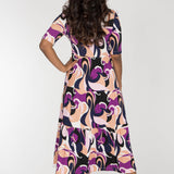 Forever mine collar midi jersey dress - Lilac