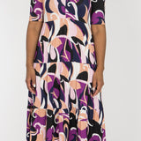 Forever mine collar midi jersey dress - Lilac