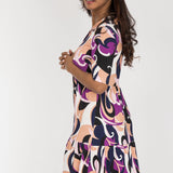 Forever mine collar short jersey dress - Lilac