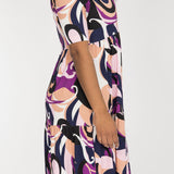 Forever mine collar short jersey dress - Lilac