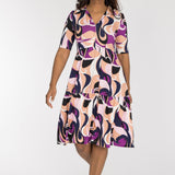 Forever mine collar short jersey dress - Lilac