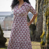 Forever mine collar midi jersey dress - Mauve