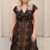 Frill wrap short jersey dress - Brown