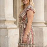 Frill wrap short jersey dress - Multi Paisley