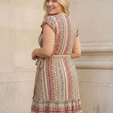 Frill wrap short jersey dress - Multi Paisley