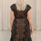 Frill wrap short jersey dress - Brown