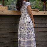 Frill wrap midi jersey dress - Blue