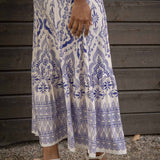 Frill wrap midi jersey dress - Blue