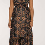 Frill wrap midi jersey dress - Brown