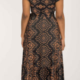 Frill wrap midi jersey dress - Brown