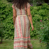 Frill wrap midi jersey dress - Multi paisley