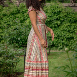 Frill wrap midi jersey dress - Multi paisley