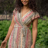 Frill wrap midi jersey dress - Multi paisley