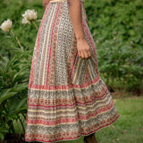 Frill wrap midi jersey dress - Multi paisley
