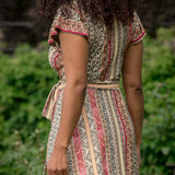 Frill wrap midi jersey dress - Multi paisley